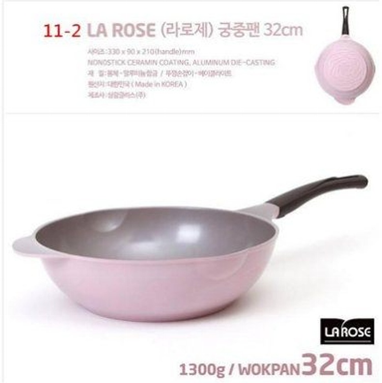 韓國 La Rose 玫瑰鍋 Chef Topf 銀離子 陶瓷塗層 32公分 不