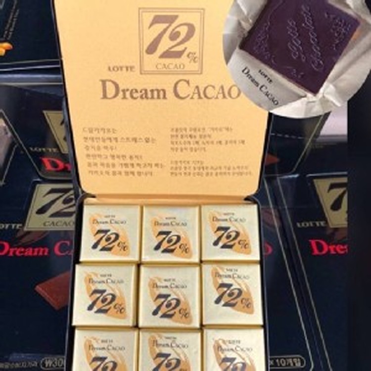 韓國樂天夢幻72%黑巧克力容量：90g 一盒約18片