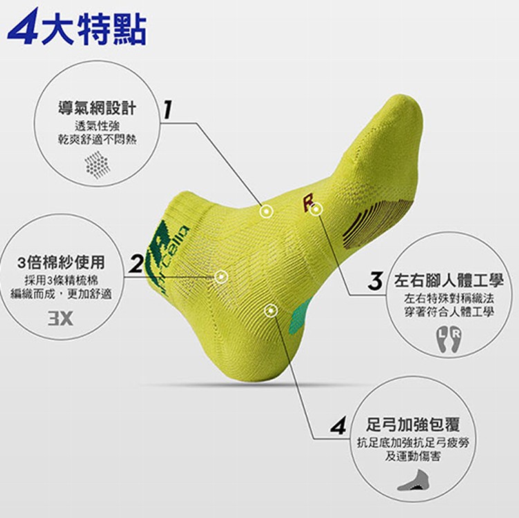 FootSpa男襪-RUN 360度足弓全面防護跑步短襪