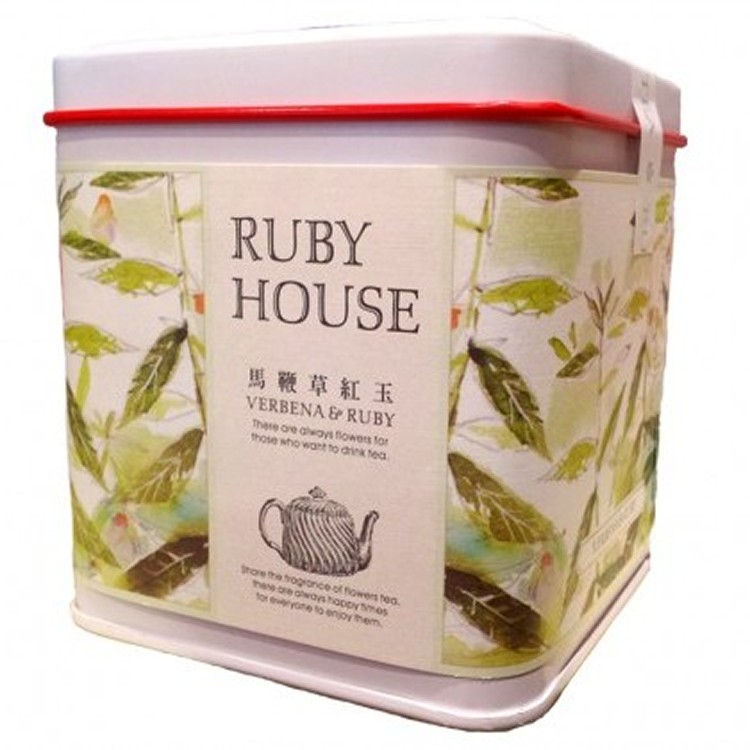 馬鞭草紅玉花茶包 16入彩繪方罐