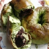 日本製麵粉製作的手工抹茶紅豆貝果一包5粒 特價：$150