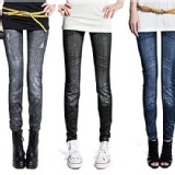 『加絨款』彈力顯瘦仿牛仔款內搭褲