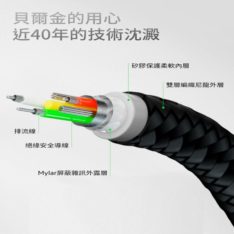 【Belkin】BOOST↑CHARGE PRO Flex USB-C轉USB-C 傳輸線(1M)