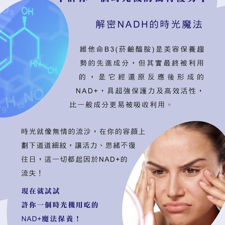 NADH、白藜蘆醇、紅石榴、葡萄籽❤️讓你重拾青春美麗！讓你好笑臉❤我的守護神 許你一個時光機