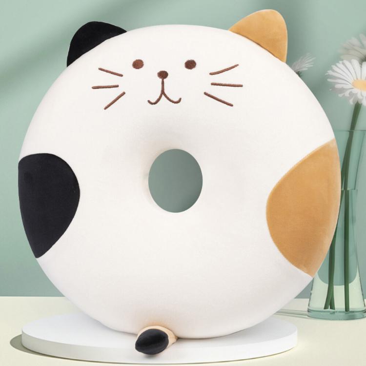 【西格生活館】喵喵甜甜圈美臀坐墊(貓咪坐墊/痔瘡坐墊/透氣釋壓/可拆洗)