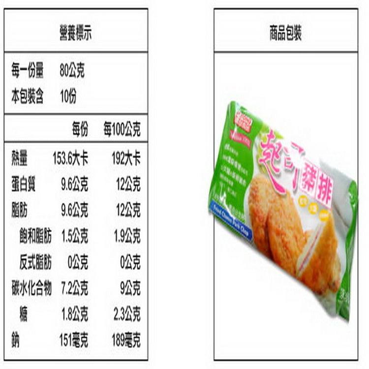 【富統藍帶起司豬排】800公克(10片/盒)