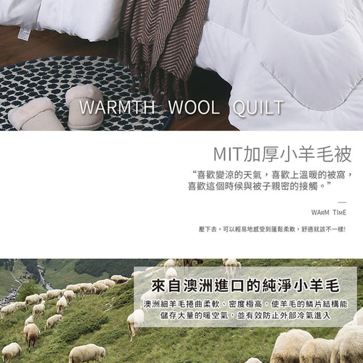 【沐眠居家】台灣製 100%澳洲純小羊毛被 雙人冬被/棉被/胎芯 (180×210cm)