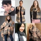 仿羊絨格子圍巾