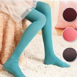 80D豎條紋顯瘦厚連褲襪