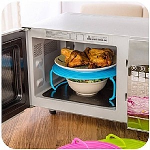 多功能微波爐加熱分層托盤架(2入)