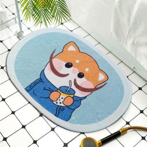 【西格生活館】珍珠奶茶少女仿羊絨速乾防滑地墊(40x60cm/止滑/柔毛/世界名畫)