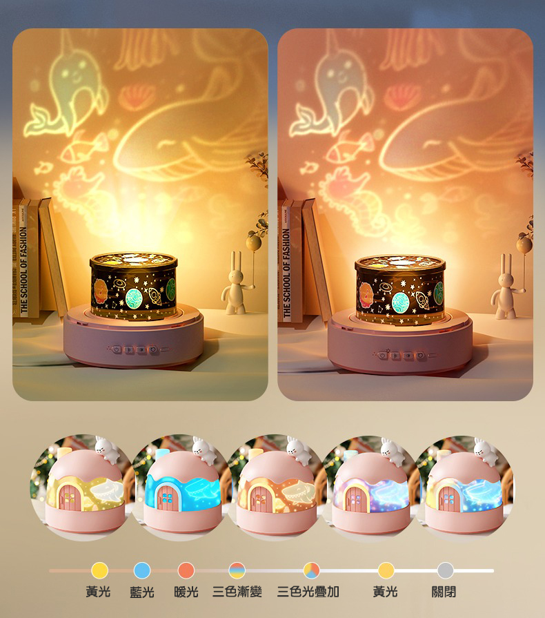 黃光 藍光，暖光 三色漸變 三色光疊加。