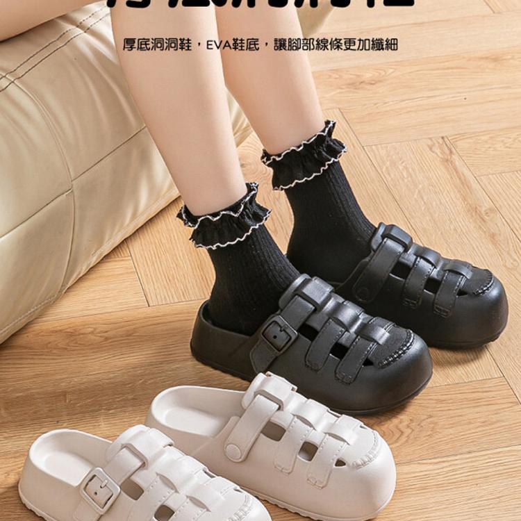 【CityStar】夏季女性防滑耐磨厚底洞洞鞋涼鞋(3色/35-40碼)