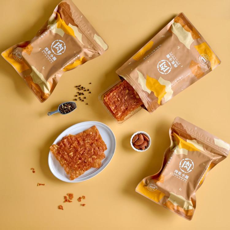【肉乾小開】原味/黑胡椒杏仁豬肉脆片(50g)台灣豬 極致脆度 杏仁香脆肉紙 超薄 無添加防腐劑