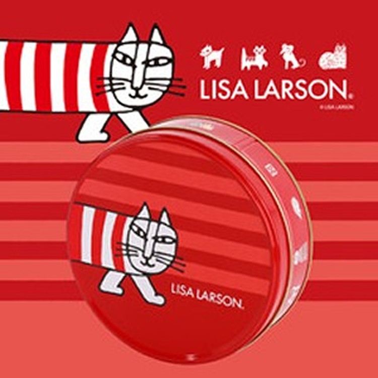 曲奇餅LisaLarson紅條紋罐-牛奶口味