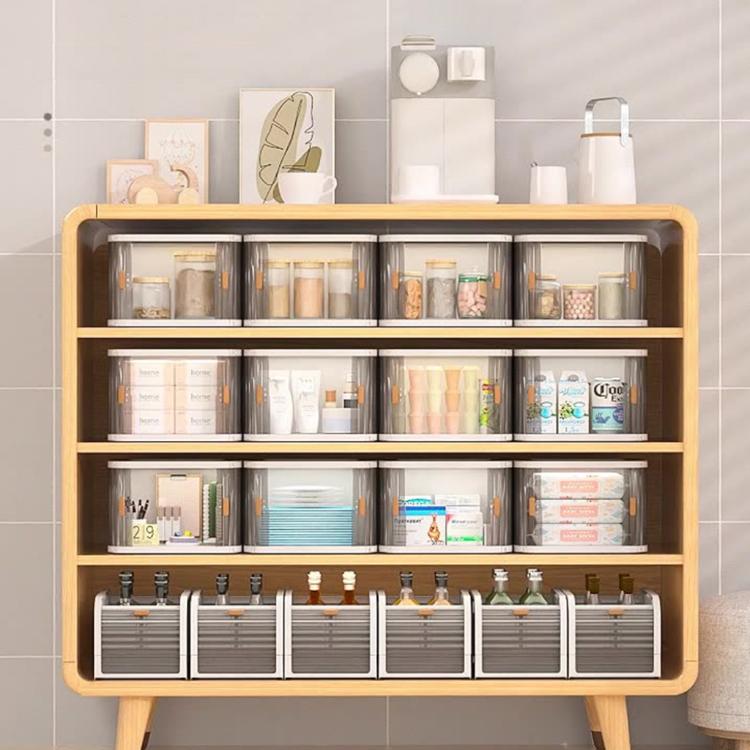 【西格生活館】捲簾門櫥櫃收納盒(2入組) 收納箱 桌面收納 化妝品收納 浴室收納