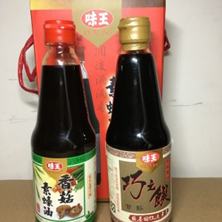 味王 醬油禮盒（內含XO巧之饌醬油396ml、香菇素蠔油396ml各1瓶）