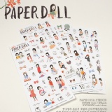 韓國文具 手繪女孩 透明貼紙 日記貼紙 6張一組 特價：$39