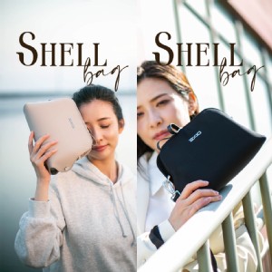 【AXIO】Shell Shoulder bag 經典手作頂級貝殼小肩包(Shell)米色/黑色