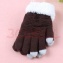 可愛保暖觸控式螢幕手套-咖啡色