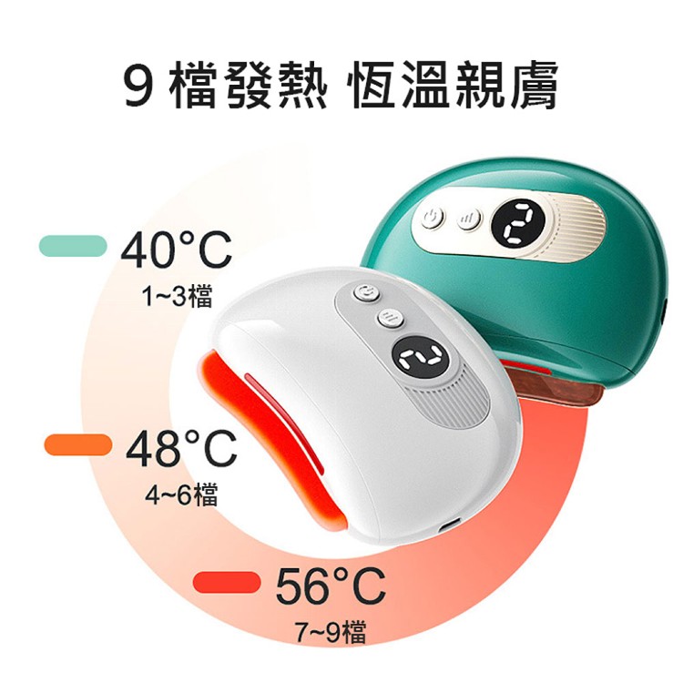 【Smart】智能溫感臉部按摩儀 電動砭石美容刮痧板(送按摩精油)