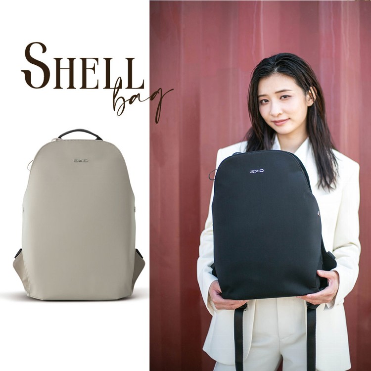 【AXIO】Shell Backpack 經典手作頂級貝殼包(Shell)米色/黑色