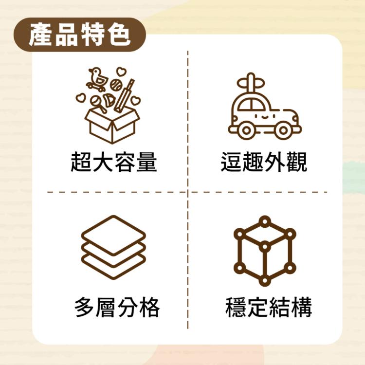 【花太太】兒童玩具小房車收納架(4宮格)