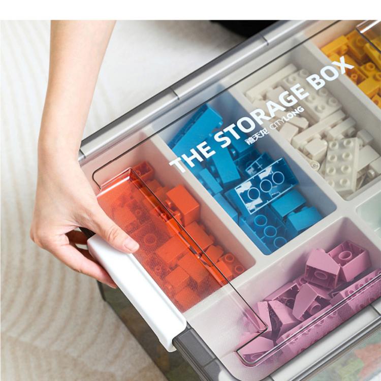 CITYLONG兒童積木玩具透明收納箱16L