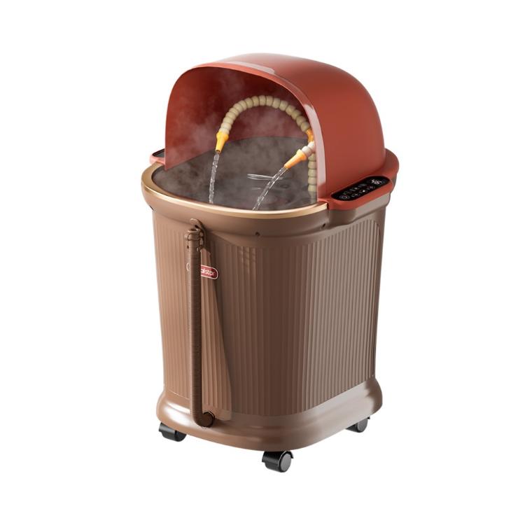 【Smart】尊榮75cm深桶全自動電動滾輪按摩恆溫泡腳機(附贈薰蒸罩+足浴包+沖浪管)