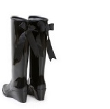 可愛防水後綁帶 高跟雨靴 (神秘黑 / 性感豹紋) 特價：$553