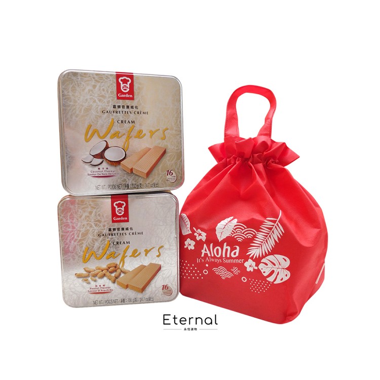 【香港Garden】嘉頓威化餅(附贈束口提袋) 兩種口味任選 花生、椰子