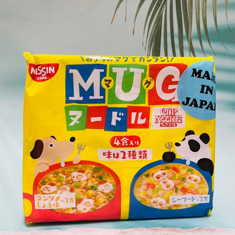 免運!【日本 Nissin 日清】MUG雙味泡麵 4食入 馬克杯麵 醬油海鮮 4食入/包