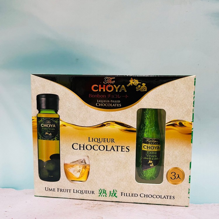 免運!【The CHOYA】梅酒酒瓶造型黑巧克力 30g(3個入） 30g/盒