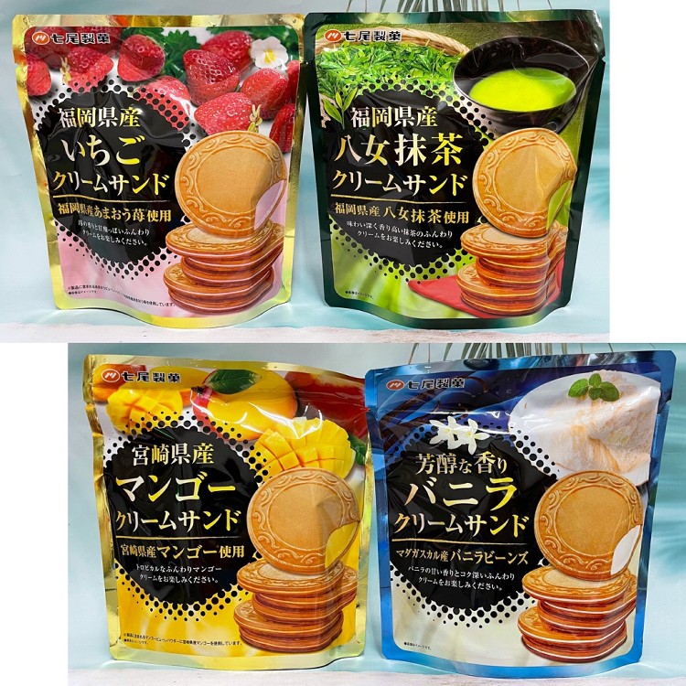 【日本 七尾製果】法蘭酥 福岡草莓/香草風味/福岡八女抹茶/宮崎芒果 四種口味可選
