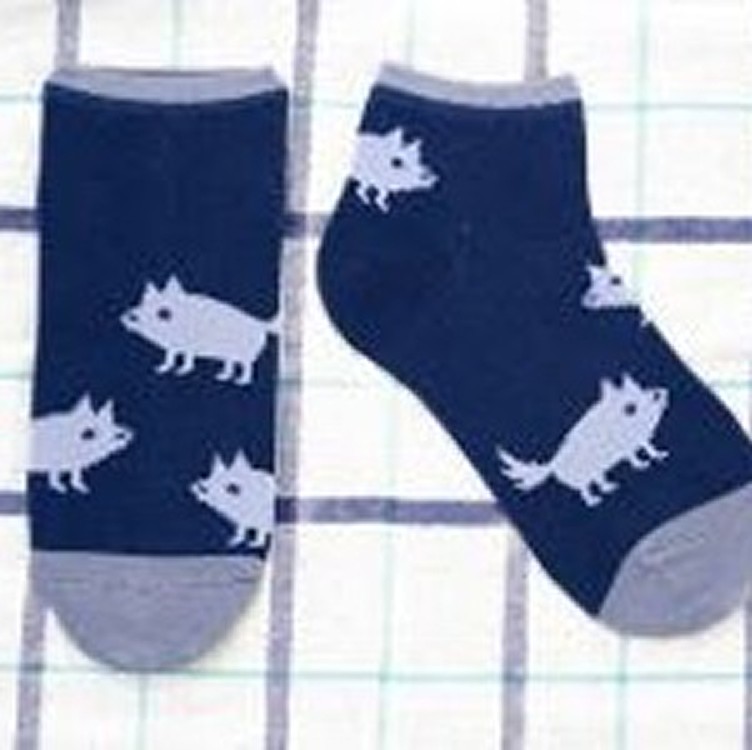 阿嬤的狗短筒襪 - 深海藍