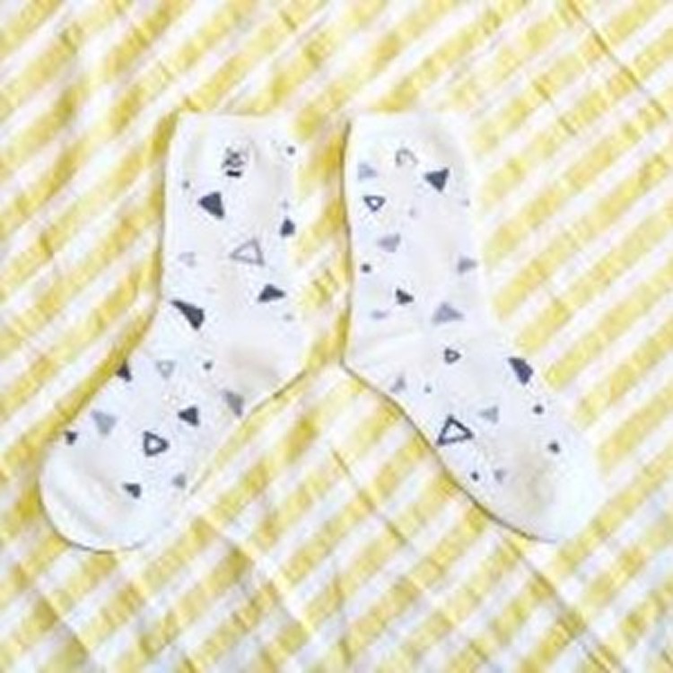 貓咪刺繡長襪 - 灰虎斑款