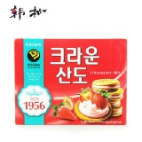 韓國CROWN 可拉奧山都草梅夾心餅干 161g 特價：$50