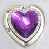 包包掛鉤/皮包掛鉤 心型水鑽-紫 特價：$70