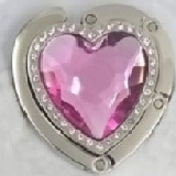 包包掛鉤/皮包掛鉤 心型水鑽-粉紅 特價：$70
