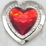 包包掛鉤/皮包掛鉤 心型水鑽-紅 特價：$70
