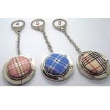 包包掛鉤/皮包掛勾 格子紋--圓形帶鏈4,5,6