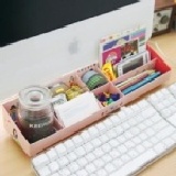 韓國風靡~DIY電腦桌面紙質收納盒|Clean-up ver2|mint粉色