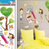 HL1212 歡樂FAMILY 尺寸：33*60cm 防水壁貼 可重覆貼 非一般紙貼紙
