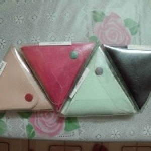 【無尾熊小舖】~韓國pocket簡約糖果釦子三角折疊造型記憶卡收納包/小物專用包/零錢包