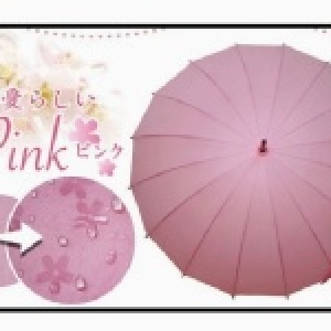 日本大江戶 日本電視台超熱賣 16骨浮水印花傘（晴天遮陽 雨天有櫻花更漂亮） 粉紅色 抗強風