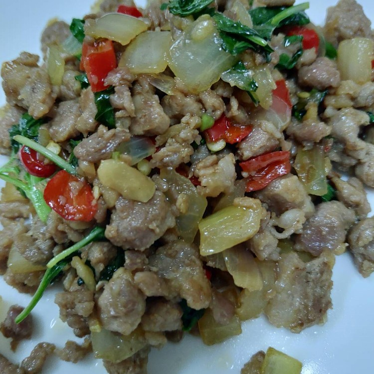 泰式打拋豬 醬創意乾麵 水煮2分鐘（冷凍可直接下鍋）