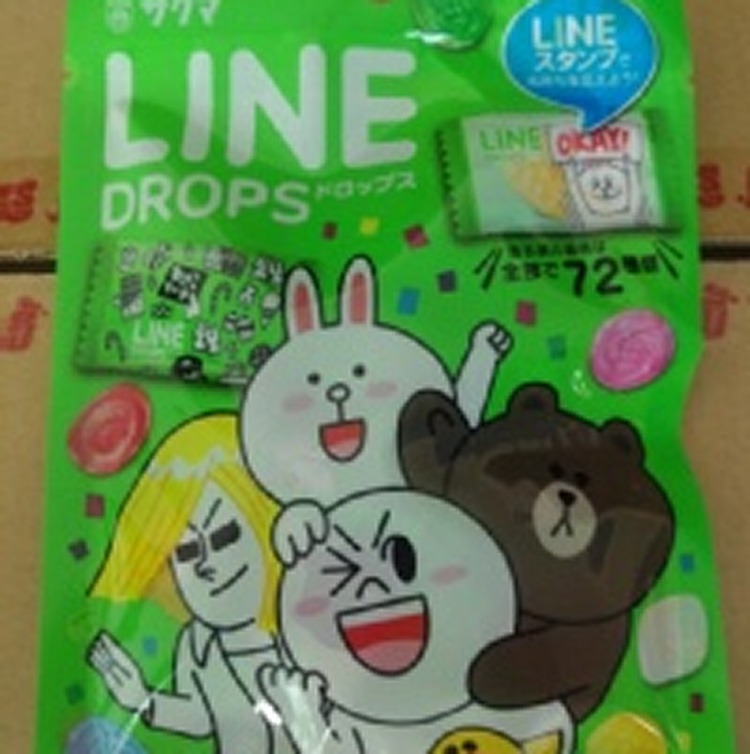 日本Line綜合水果糖，袋袋圖案不同，有72種