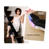 蕾絲滾邊透氣內搭七分褲 彈性極加顯瘦修飾-台灣製造3色上市♪(運費外加)