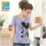 迪士尼正版抗UV躍動大米奇短T紫色