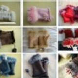 純兔毛+鹿皮絨手套